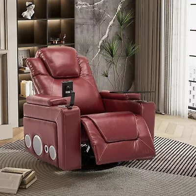270 Degree Swivel PU Leather Power Recliner Seat Home Theater Recliner Chair • $666.13