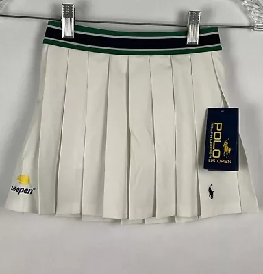 Ralph Lauren Polo NWT US Open Girls Skort Size 5 White Poly/Elastane Tennis New • $29.90