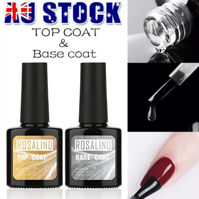 ROSALIND Soak Off UV Led Gel Nail Polish - Base And No Wipe Top Coat 10ml • $10.44