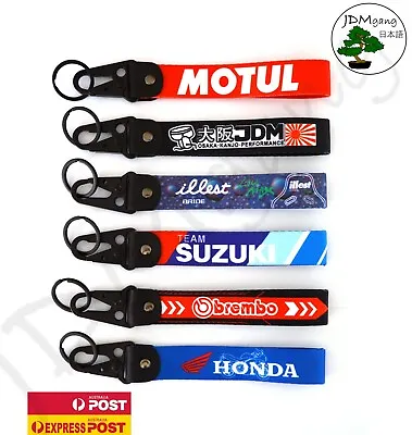 JDM Style Racing Keyring Wrist Strap Car Moto Keychain Key Ring Lanyard Drift • $13.95