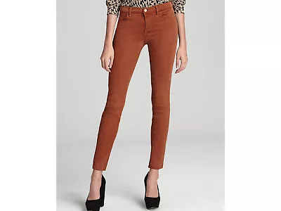 J BRAND SUPER SKINNY Tencel Sateen Twill In BOURBON Stretchy Brown Jeans 26 • $31.20