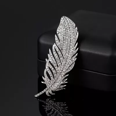 Vintage Rhinestone Feather Brooches Pins Banquet Party Jewelry Accessories Gifts • $2.40