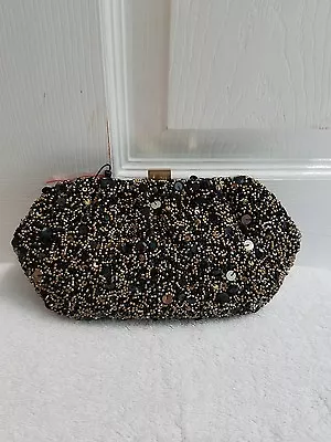 $75 • Buy Zara Beaded Box Clutch Ref. 8440/004 Nwt!!!