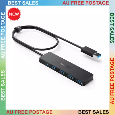 Anker 4-Port USB 3.0 Hub Ultra-Slim Data USB Hub With 2 Ft Extended Cable • $28.55