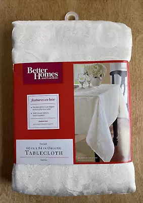 Better Homes And Gardens  Damask 60 X84  Oblong Tablecloth Ivory Cream • $12