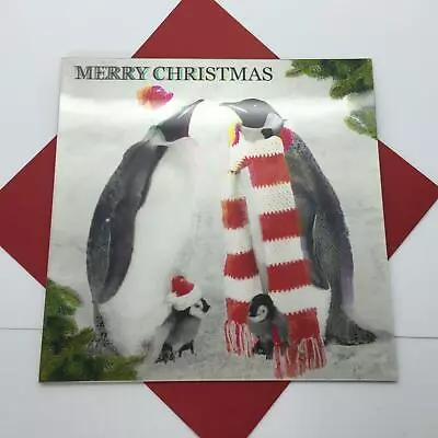 3D Holographic Cards PENGUINS UP CLOSE Christmas Card New Gift Xmas From To • £5.19