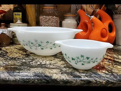 Pyrex  Green Ivy  Promotional Chip And Dip Set • $121