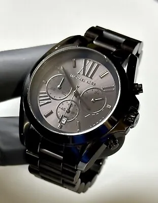 MICHAEL KORS Oversized Bradshaw Black-Tone MK5550 SS Unisex 42mm Luxury Watch! • $88