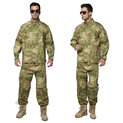 Mens Army Tactical Combat Jacket Pants Military Suits Sets BDU Uniform SWAT Camo • $46.80