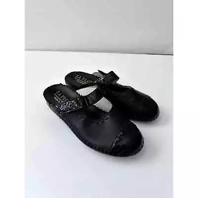 LA PLUME Black Leather Clog/Mule Slip-On 36 Italy • $35