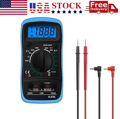 Digital Multimeter AC DC Voltmeter Ammeter Ohmmeter Volt Tester Meter XL830L USA • $7.45