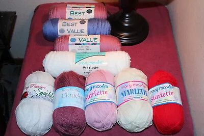 Mary Maxim Yarn Lot Of 9 Skeins Various Colors • $27