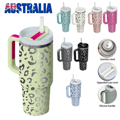 $9.99 • Buy 40oz Stainless Steel Insulated Travel Mug With Straw And Lid Coffee Mug Tumbler