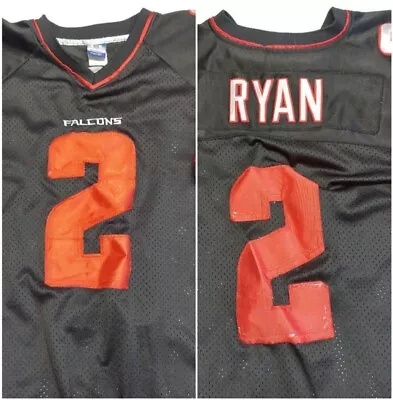 Reebok NFL Equipment Atlanta Falcons Matt Ryan #2 Jersey 2 Sided Black Mens 54 • $31.44