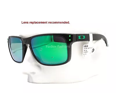 Oakley OO9102-40 Sunglasses Holbrook Gloss Black Jade Iridium Polarized - READ • $65