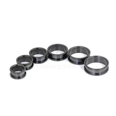 $6.25 • Buy 1 PAIR Black Color Anodized Titanium Screw Fit Flesh Tunnels Gauges Ear Plugs