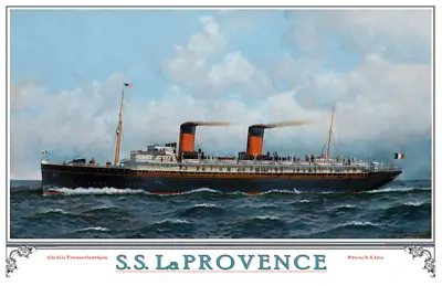 OCEAN LINERS - French Line SS La Provence 11 X 17 • $10.99