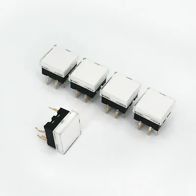 5Pcs Square 13.4*13.4mm 6Pin With LED Momentary SPST Mini Push Button Switch • $8.25