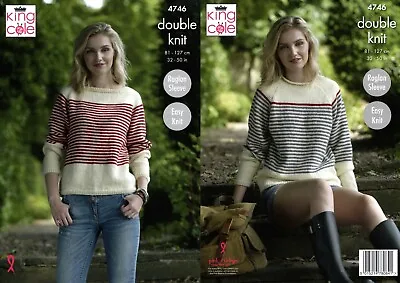 King Cole DK Knitting Pattern - 4746 Ladies Sweaters • £4.65