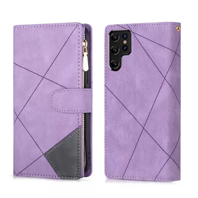 For Samsung S22 S21 S20 Ultra S10 S9 S8 Plus Case Leather Wallet Card Flip Cover • $16.79