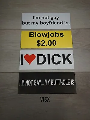 $7.65 • Buy (4) Gay Straight Cant Drive Bumper Sticker JDM Fag Joke Funny Die Cut LBTQ