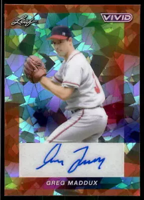 2023 Leaf Vivid ORANGE CRYSTAL AUTO /3 Greg Maddux • $3.99