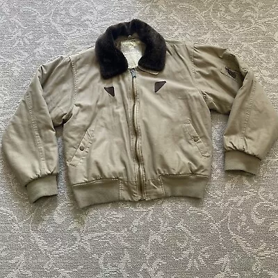 Rothco Tactical B-15 Flight Jacket Men L Military Bomber B15 Fur Collar Coat VTG • $123.41