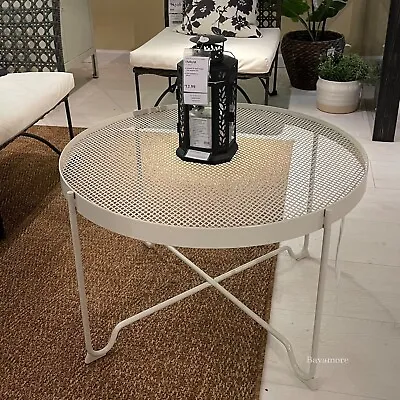 Ikea KROKHOLMEN Coffee Table Outdoor Metal Meshbeige 28 3/4   BRAND NEW • $149.99