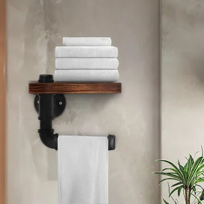$29.95 • Buy Toilet Paper Roll Holder Bathroom Industrial Pipe Wall Shelf Adjustable Height