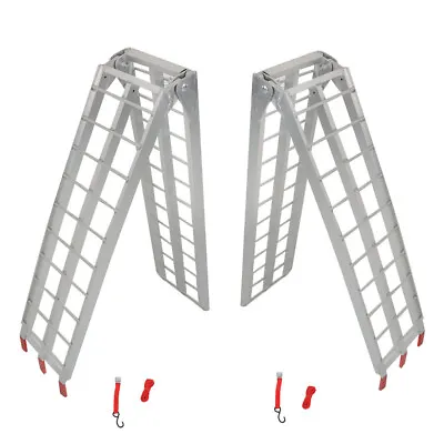 2pcs ATV UTV 7.5' Aluminum Folding Loading Ramps For Truck Motorcycle Lawn Mower • $121