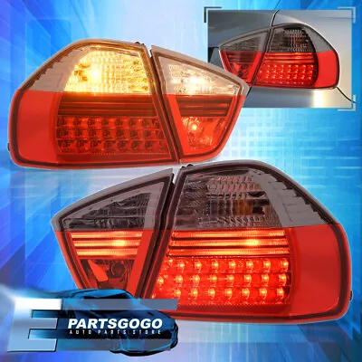 For 05-08 BMW E90 3-Series Sedan Smoke Red LED Tail Light Brake Lamps Left+Right • $173.99
