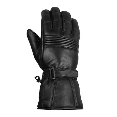 Mens Premium Winter Motorcycle Biker Sheep Leather Gloves  Thinsulate Gauntlet • $15.99