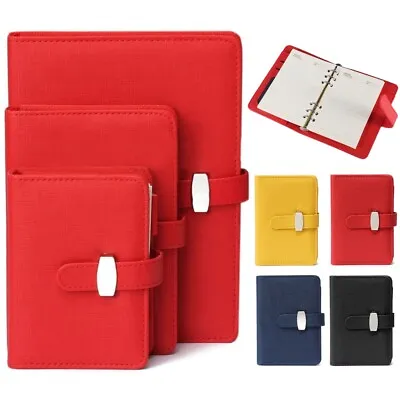 £8.79 • Buy PU Leather Notebook Binder Budget Planner Organizer Cover Pockets Wallet UK