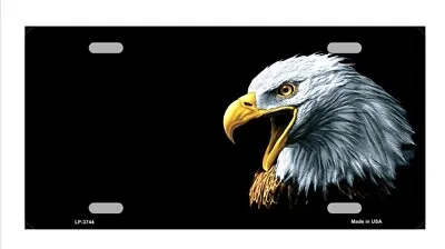 Black Tag / Screaming Eagle Head Metal Auto Tag License Plate 6x12 (new) • $13.49