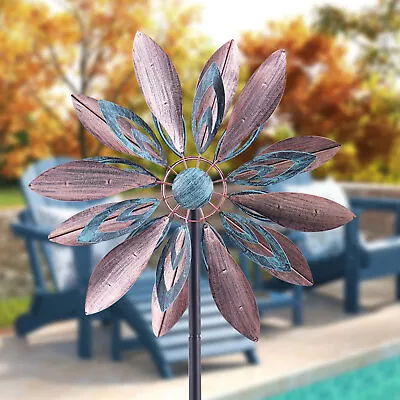 Wind Spinner Kinetic Wind Sculpture Metal Garden Windmill For Outdoor Yard Lawn • $31