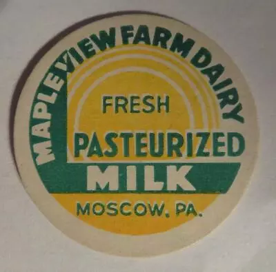 Mapleview Farm Dairy Moscow PA Pasteurized Milk 56mm Bottle Cap • $7