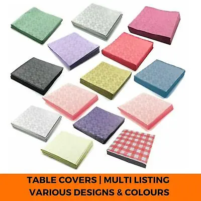 £14.70 • Buy Disposable Paper Table Cloths Covers 90 X 88cm Parties Banquet Wedding (25 Pack)