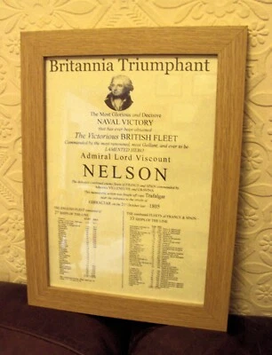 £10 • Buy Framed Print Of Admiral Lord Nelson's Fleet At Battle Of Trafalgar 1805
