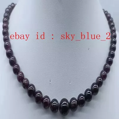 Exquisitely Crafted Bright 5-11mm Round Dark Red Garnet Jewelry Necklace 15.5 In • $7.65