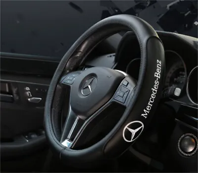 Black 38cm/15inch Steering Wheel Cover For Mercedes Benz New Faux Leather Nice • $28.23