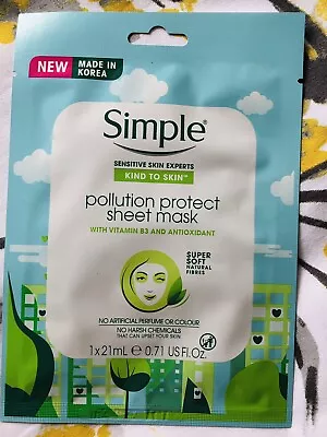 Simple Sheet Mask Vitamins E/ B3 & Antioxidants Sensitive Skin Made In Korea • £3.92