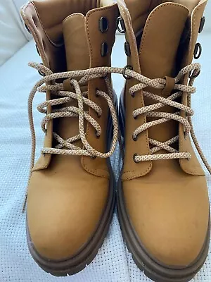Marks And Spencer Tan Lace Up Boots Size 6 Worn Once  • £12.50