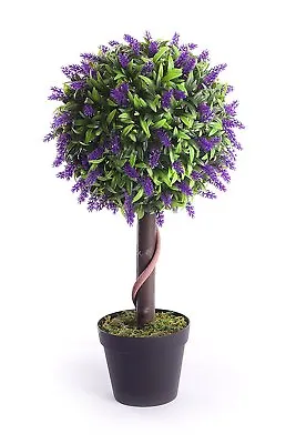 Best Artificial 2ft 60cm Lavender Flower Ball Topiary Tree Garden Outdoor Plant • £29.99