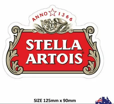 2 X Stella Artois Beer Stickers  Camping Trailer Bar Fridge Car Bumper Sticker • $5.95