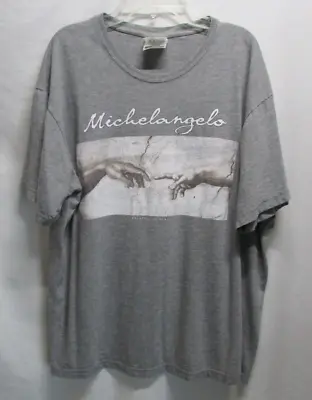 Michelangelo Themed Art Print Mens XL Gray Novelty T-Shirt By Zeus • $12