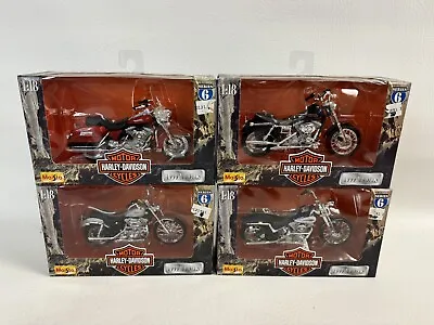 Lot Of (4) Vintage Maisto 1:18 Harley-Davidson Motorcycles Series 6 Set 1999 • $39.99