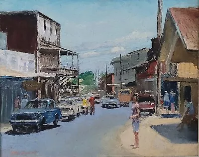 Peter Haywards  Hawaii : Lahaina Maui  Front St : 1965 : Giclee On Canvas • $500