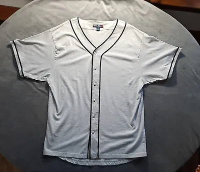 Men BASEBALL BUTTON DOWN Athletic Tee Short Sleeve Softball Jersey Active XL • $16.99