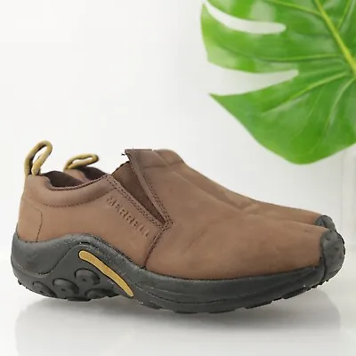 Merrell Women's Jungle Moc Slip On Size 7.5 Boot Loafer Brown Nubuck Clog Shoe • $42.39