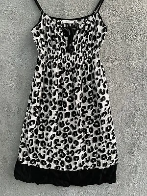 £12.99 • Buy M&S Black Leopard Print Dress Womens Size 10 Night Wear Beach Wear